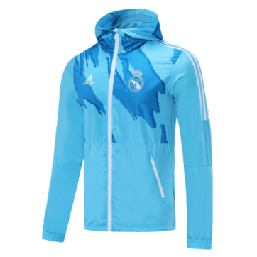 Real Madrid Windbreaker Hoodie Jacket Blue 2021/22