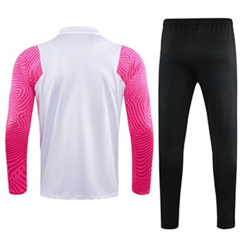 21/22 PSG White&Pink Zipper Sweat Shirt Kit(Top+Trouser)