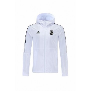 Real Madrid Windbreaker Hoodie Jacket White&Black 2021/22